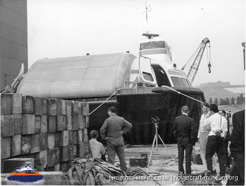 Vosper-Thornycroft VT1 under construction -  (credit: The <a href='http://www.hovercraft-museum.org/' target='_blank'>Hovercraft Museum Trust</a>).